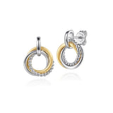 SS 14 Beaded Interlocking Circle Door Knocker Earrings
