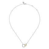 SS 14 18" Double Round Circle Pendant Necklace