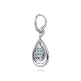 SS 14 5.69ctw Pear Shape Blue Topaz Drop Earrings