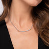 SS 14 0.80ctw White Sapphire Bar Necklace