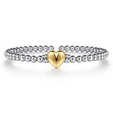 SS 14 Beaded Heart Bangle Bracelet
