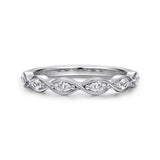 14K W Gold 0.25ctw G/VS2 Marquise Shape Diamond Band