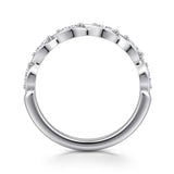 14K W Gold 0.25ctw G/VS2 Marquise Shape Diamond Band