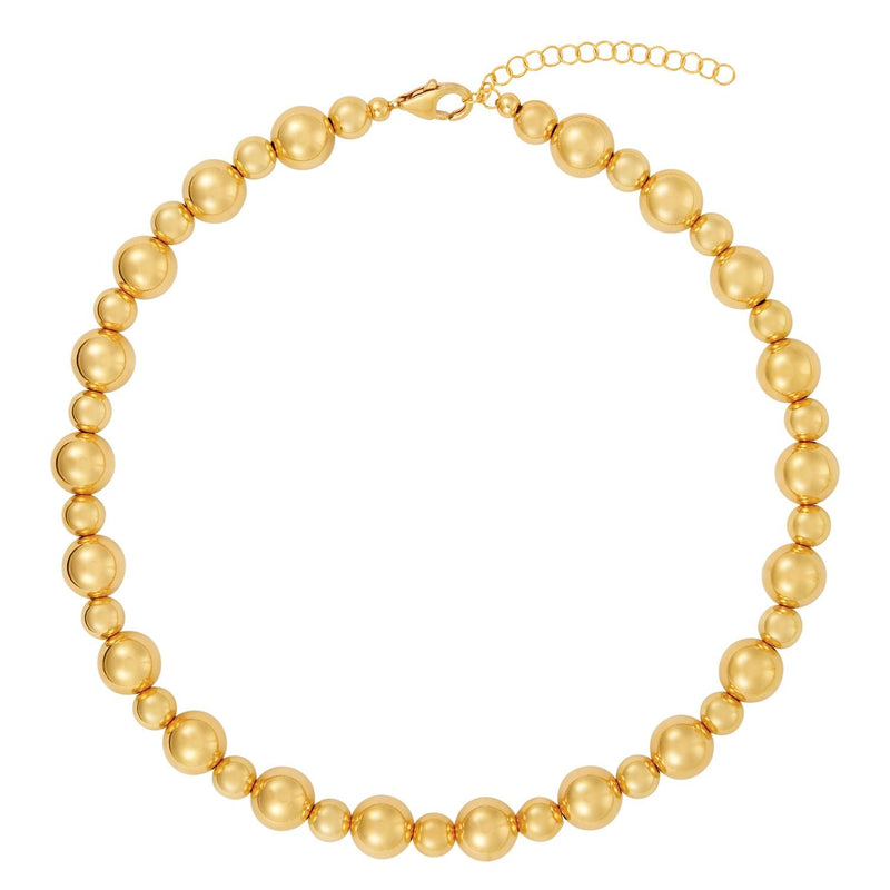 14K Gold Filled 10mm and 7mm 13"+2" Beaded Necklace - Walter Bauman Jewelers