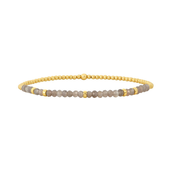 14K Gold Filled 2mm 6.25" Stretch Labradorite Bracelet - Walter Bauman Jewelers