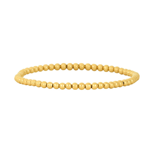 14K Gold Filled 3mm 7" Stretch Bead Bracelet - Walter Bauman Jewelers