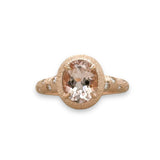 14K R Gold 0.12ctw Diamond and 1.69ct Oval Morganite Ring - Walter Bauman Jewelers