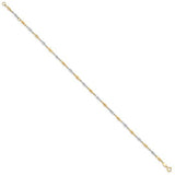 14K TT Gold 10" Dia Cut Ankle Bracelet - Walter Bauman Jewelers