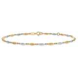 14K TT Gold 10" Dia Cut Ankle Bracelet - Walter Bauman Jewelers