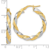 14K TT Gold DC Twist Hoop Earrings 3.0grms - Walter Bauman Jewelers