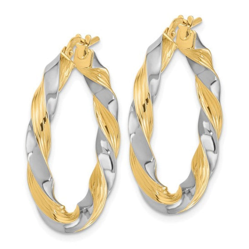 14K TT Gold DC Twist Hoop Earrings 3.0grms - Walter Bauman Jewelers