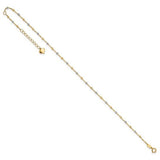 14K TT Gold Dia Cut 11" Beaded Ankle Bracelet - Walter Bauman Jewelers