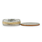 14K TT Gold Rope Design Milgrain Wedding Band - Walter Bauman Jewelers