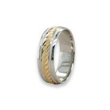 14K TT Gold Rope Design Milgrain Wedding Band - Walter Bauman Jewelers