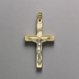 14K TT Gold Solid Lined Crucifix 2.6grms - Walter Bauman Jewelers