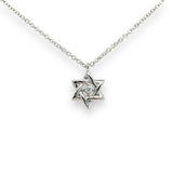 14K W Gold 0.03ctw H/SI2 Star Of David Diamond Pendant - Walter Bauman Jewelers