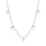 14K W Gold 0.16ct H/SI1 Diamond Bar Station Necklace - Walter Bauman Jewelers