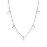 14K W Gold 0.16ct H/SI1 Diamond Bar Station Necklace - Walter Bauman Jewelers