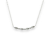 14K W Gold 0.16ctw H/I1 Marquise Shape Bar Diamond Necklace - Walter Bauman Jewelers