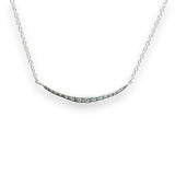 14K W Gold 0.20ct H/SI2 Diamond Small Curved Bar Necklace - Walter Bauman Jewelers