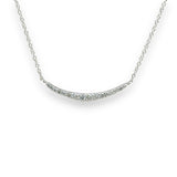 14K W Gold 0.20ct H/SI2 Diamond Small Curved Bar Necklace - Walter Bauman Jewelers