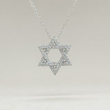 14K W Gold 0.28ctw H/SI1 Star Of David Diamond Pendant - Walter Bauman Jewelers