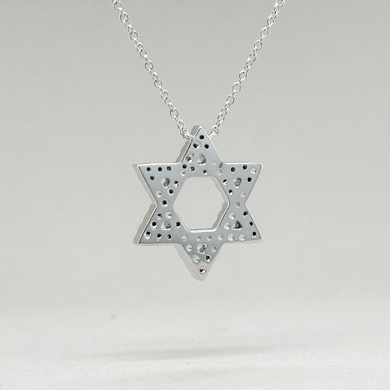 14K W Gold 0.28ctw H/SI1 Star Of David Diamond Pendant - Walter Bauman Jewelers