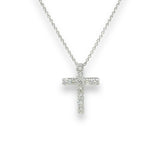 14K W Gold 0.32ctw H/SI1 Diamond Cross and Chain - Walter Bauman Jewelers