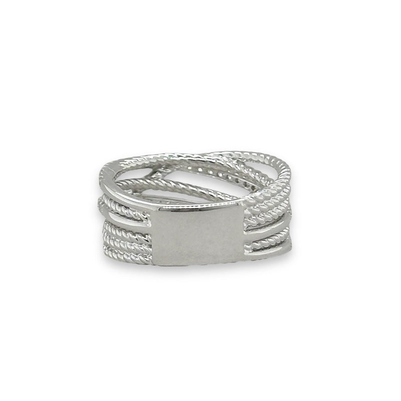 14K W Gold 0.34ctw G - H/SI2 Diamond Crossover Rope Ring - Walter Bauman Jewelers