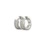 14K W Gold 0.35ctw Three Row Diamond Hoop Earrings - Walter Bauman Jewelers