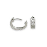 14K W Gold 0.35ctw Three Row Diamond Hoop Earrings - Walter Bauman Jewelers