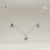 14K W Gold 0.38ctw G/SI2 Diamond Flower Drop Necklace - Walter Bauman Jewelers