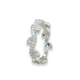 14K W Gold 0.40ctw G/SI1 Diamond Leaf Design Ring - Walter Bauman Jewelers