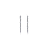 14K W Gold 0.41ctw Diamond Station Hoop Earrings - Walter Bauman Jewelers