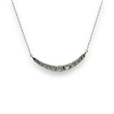 14K W Gold 0.44ct H/I1 Curved Bar Diamond Necklace - Walter Bauman Jewelers