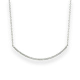 14K W Gold 0.50ct G/I1 Diamond Curved Bar Necklace - Walter Bauman Jewelers