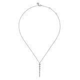 14K W Gold 0.50ctw Graduating Vertical Diamond Necklace - Walter Bauman Jewelers