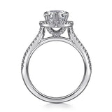 14K W Gold 0.50ctw Pear Shape Halo Diamond Engagement Ring - Walter Bauman Jewelers