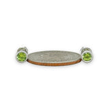 14K W Gold 0.54ctw 5mm Bezel Set Round Peridot Earrings - Walter Bauman Jewelers