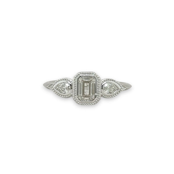 14K W Gold 0.60ctw I/SI1 3 Stone Diamond Ring - Walter Bauman Jewelers