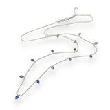 14K W Gold 0.65ctw Sapphire Drop Necklace - Walter Bauman Jewelers