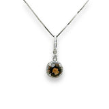 14K W Gold 0.67ct Smoky Quartz & 0.14cttw G/SI2 Diamond Halo Pendant - Walter Bauman Jewelers