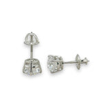 14K W Gold 0.75ctw E/VS1 Lab-Created Diamond Stud Earrings with Screw backs - Walter Bauman Jewelers