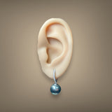 14K W Gold 10-11mm Tahitian Pearl and 0.11ctw Diamond Earrings - Walter Bauman Jewelers