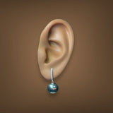 14K W Gold 10-11mm Tahitian Pearl and 0.11ctw Diamond Earrings - Walter Bauman Jewelers