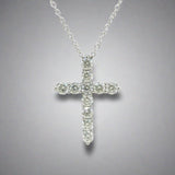 14K W Gold 1.00ctw H/SI2 Diamond Cross with Chain - Walter Bauman Jewelers