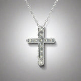 14K W Gold 1.00ctw H/SI2 Diamond Cross with Chain - Walter Bauman Jewelers