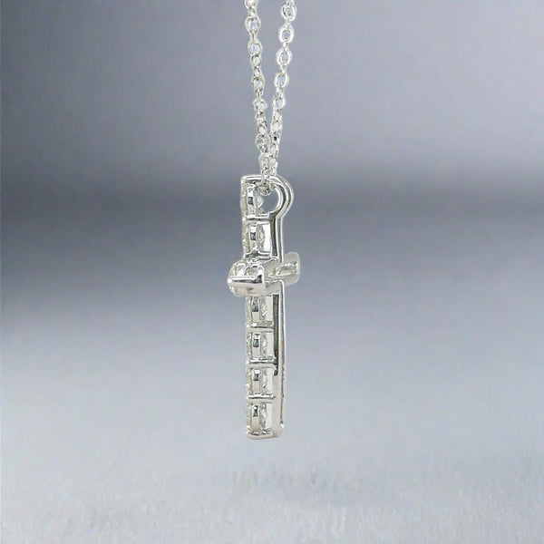 14K W Gold 1.00ctw H/SI2 Diamond Cross with Chain - Walter Bauman Jewelers