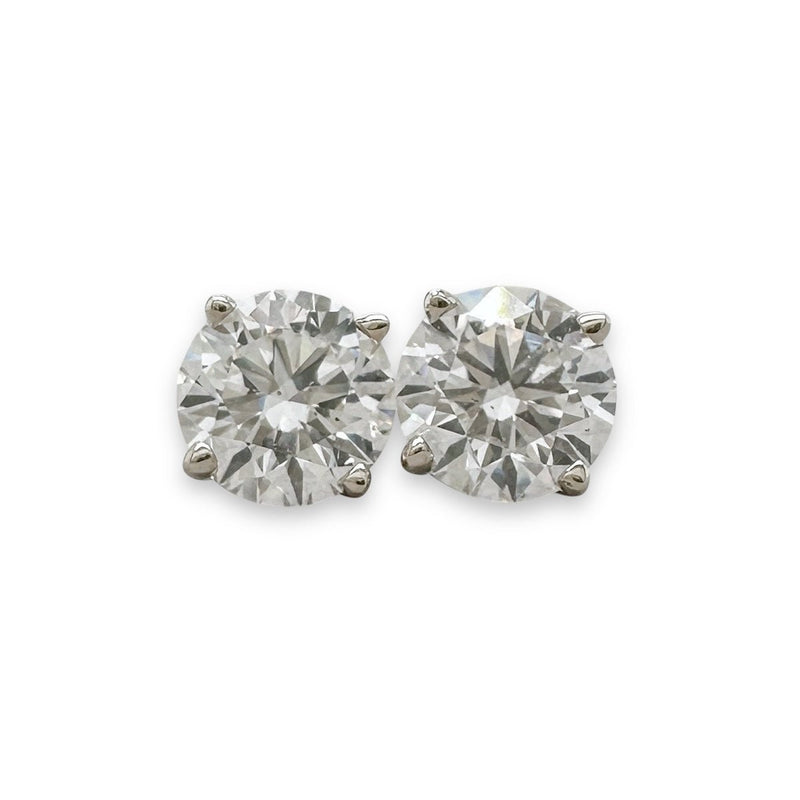 14K W Gold 1.00ctw I/SI1 Diamond Stud Earrings GIA Certified - Walter Bauman Jewelers