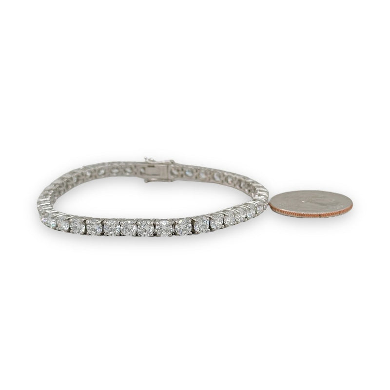 14K W Gold 12.17ctw E - F/VS1 Lab - Created Diamond Tennis Bracelet - Walter Bauman Jewelers